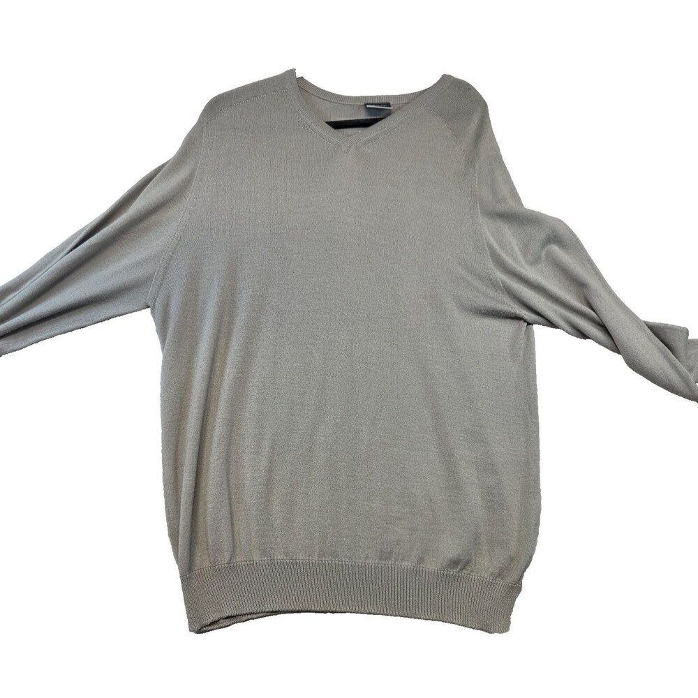 Nike Golf V-Neck Knit Sweater Men's Large Gray  Long Sleeve Pullover  PRICE: